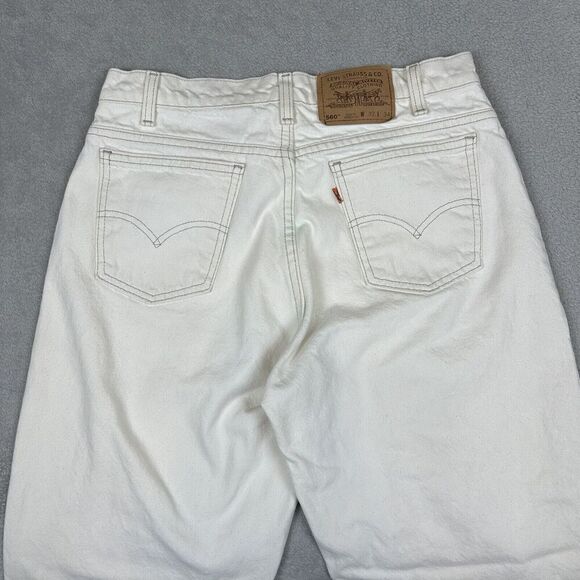 Vintage Levis Jeans Mens 32x34 White 560 Loose Fit Tapered Leg USA Made 90s Off - Picture 4 of 11